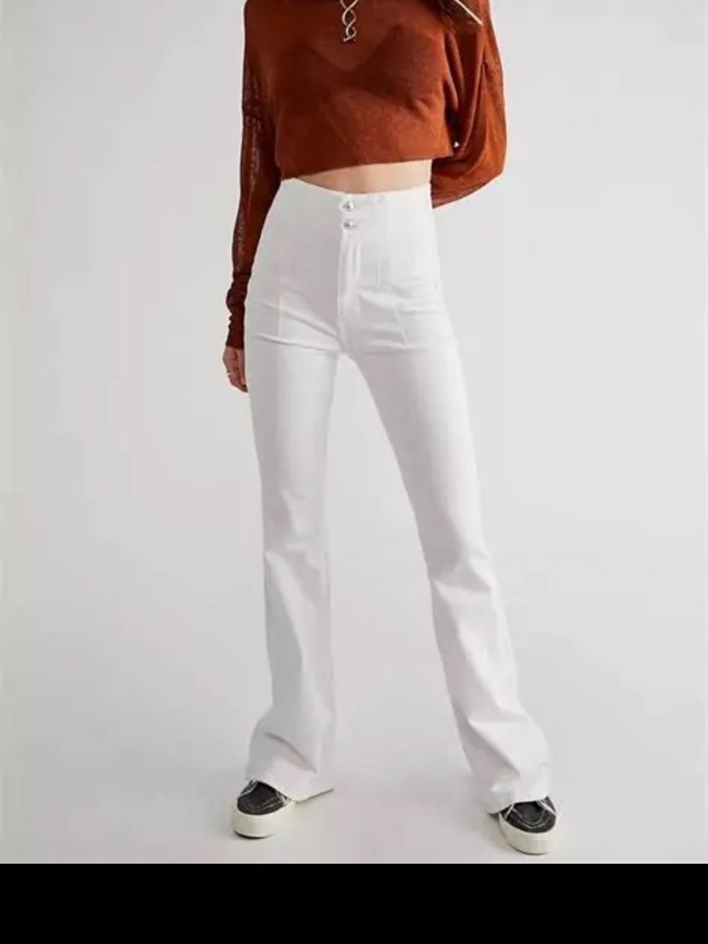 We The Free Jayde White High-Rise Flare Jeans - Picture 2 of 8